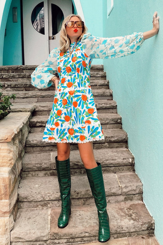 Cotton Apricot Field Mini Dress - nfd-demo-dev