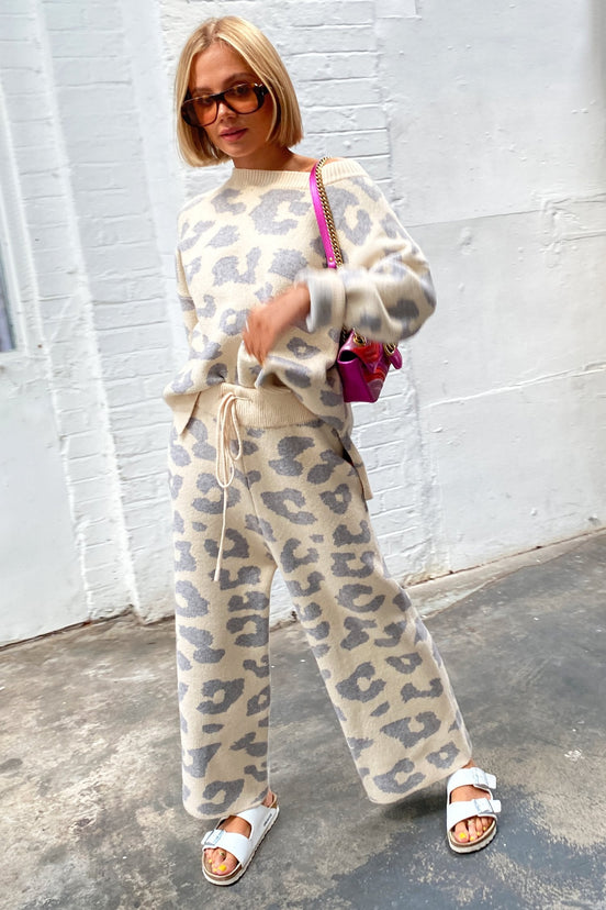 Cream Copenhagen Leopard Knit Trouser - nfd-demo-dev