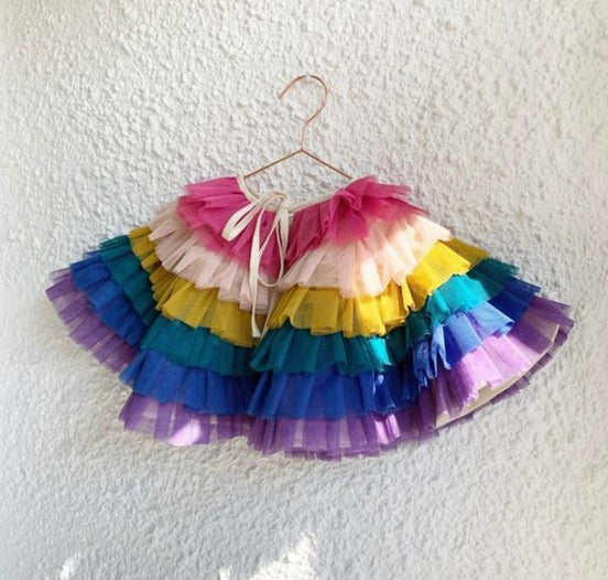 Florence and Bunny Kids Bright Rainbow Ruffle Cape - nfd-demo-dev