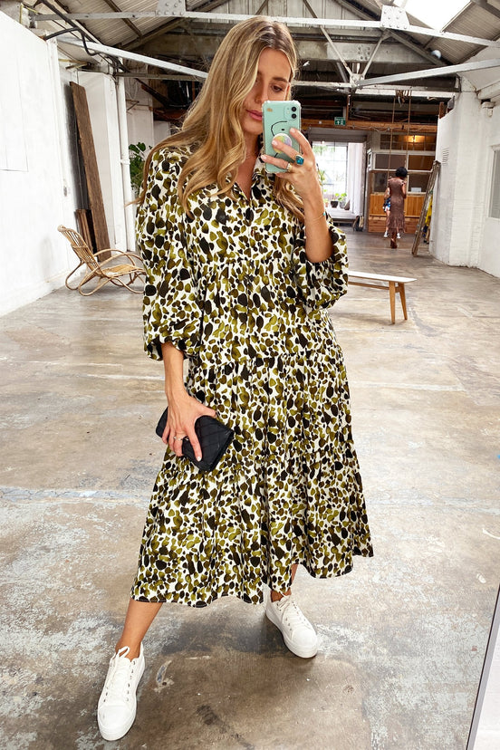 Green Leaf Panel Dress - nfd-demo-dev