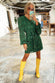 Green Leopard Mini Wrap Dress - nfd-demo-dev