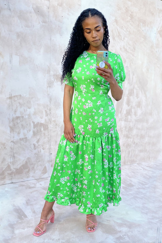 Green Spring Print Jemelle Dress - nfd-demo-dev