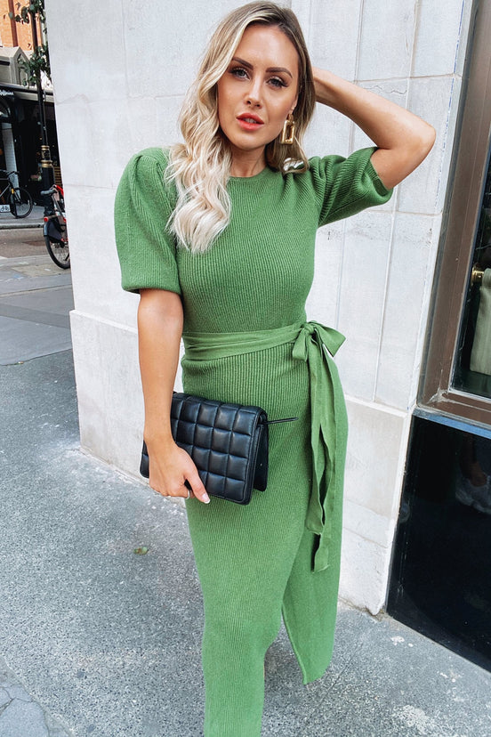 Green S/S Knit Midi Dress - nfd-demo-dev