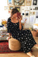 Monochrome Embroidered Cross Print Dress - nfd-demo-dev
