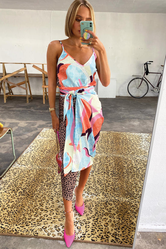 Multi Coloured Spliced Jaspre Skirt - nfd-demo-dev