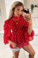 Red Embroidered Claudette Blouse