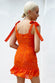 Rainbow Foil Orange Mini Dress