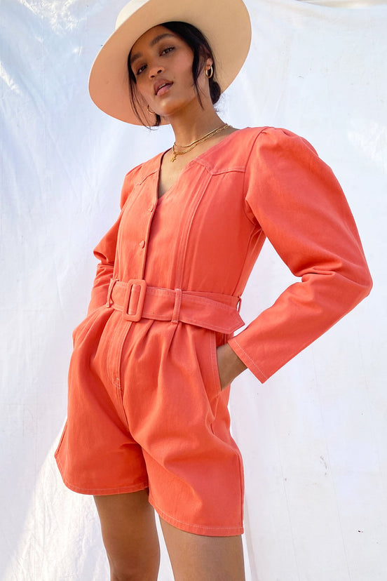 Orange-Wash-Denim-Playsuit-£99