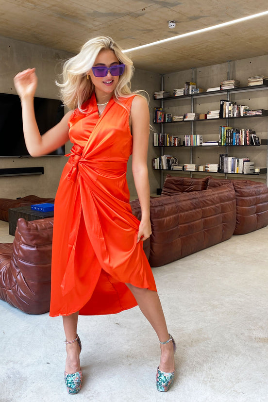 Tangerine-Sleeveless-Wrap-Dress-£79