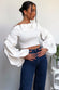 White-Ruffle-Statement-Sleeve Top-£79.00