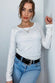 White Long Sleeve Teddy Tee